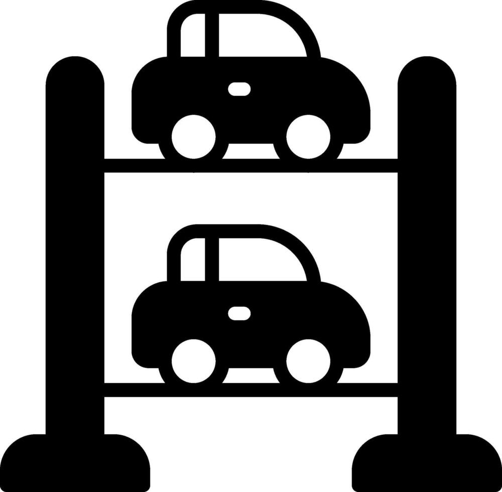 Multi level parking Solid Black Icon vector