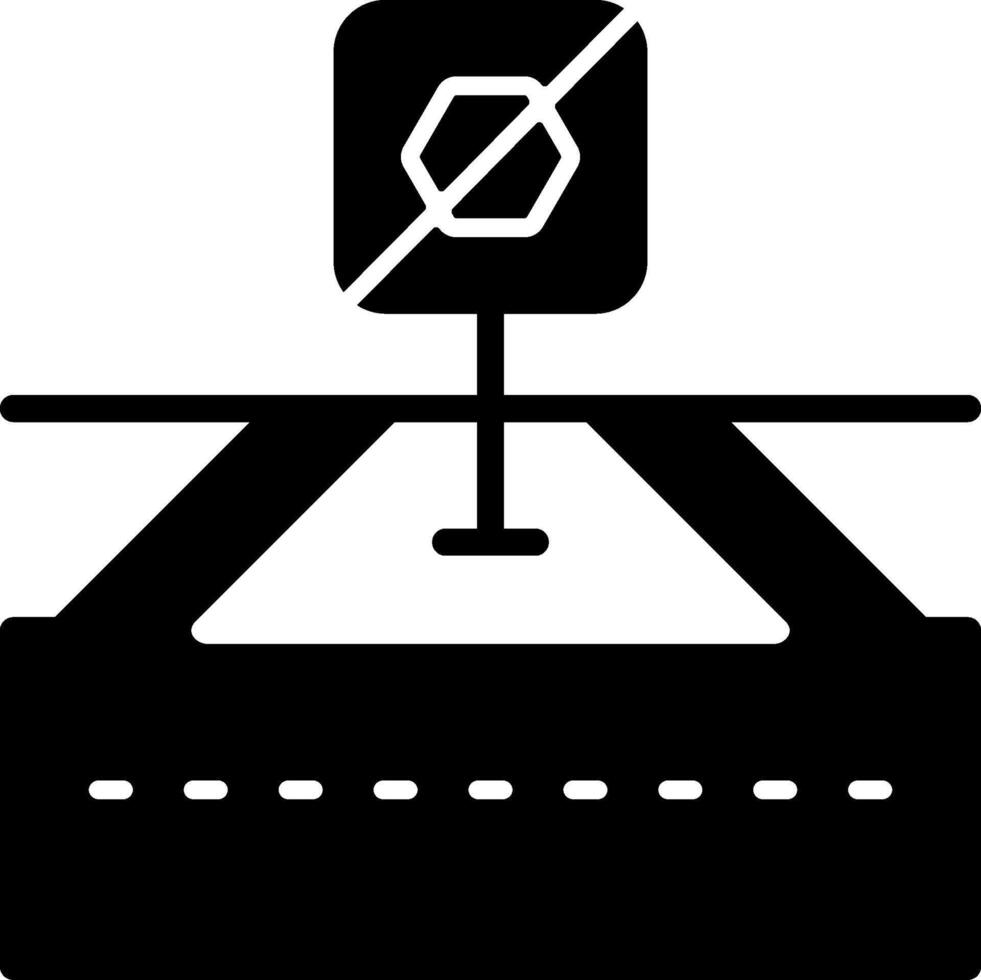 No stopping Solid Black Icon vector