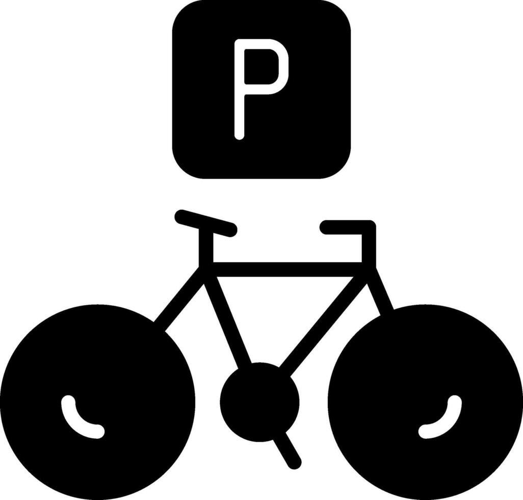 Bicycle parking Solid Black Icon vector