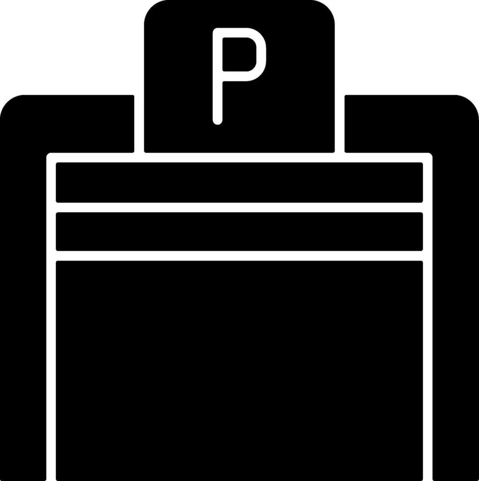 Parking garage Solid Black Icon vector