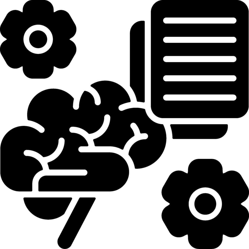 Learning Process Solid Black Icon vector