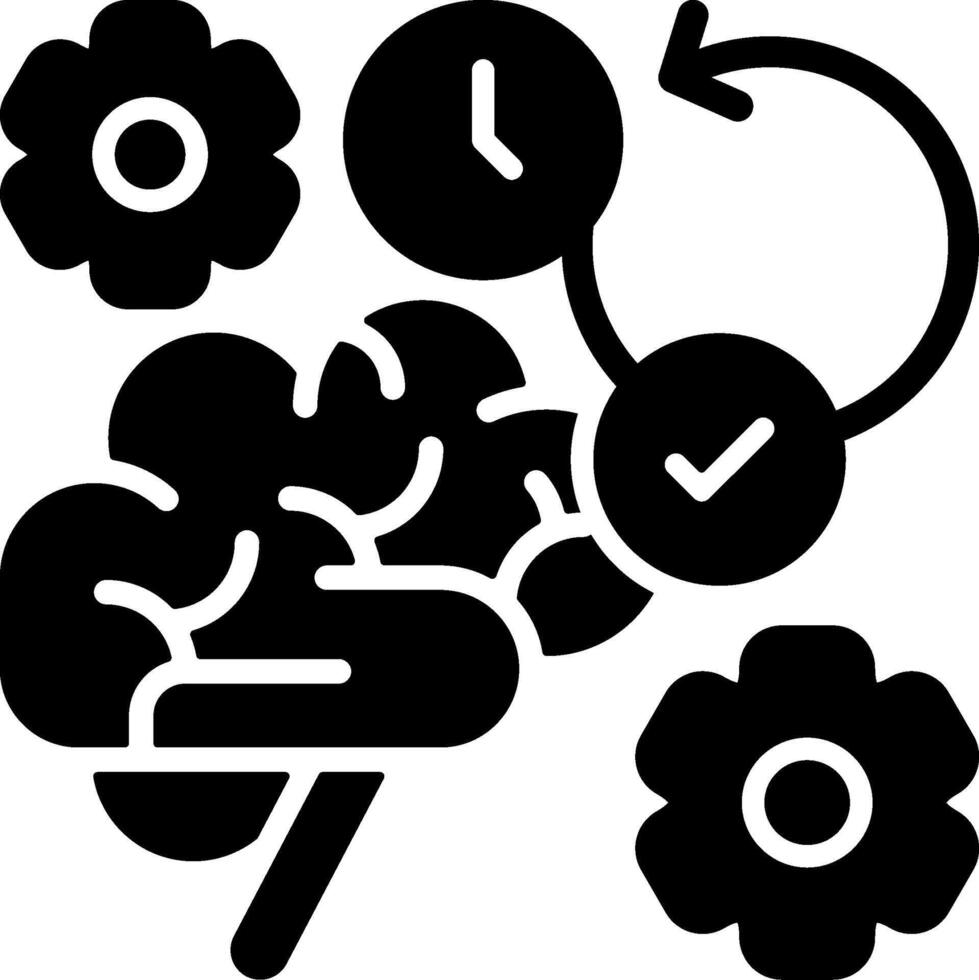 Memory Retention Solid Black Icon vector