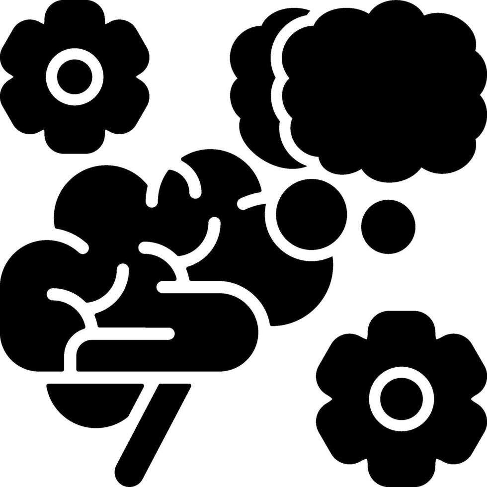 Visualized Thoughts Solid Black Icon vector