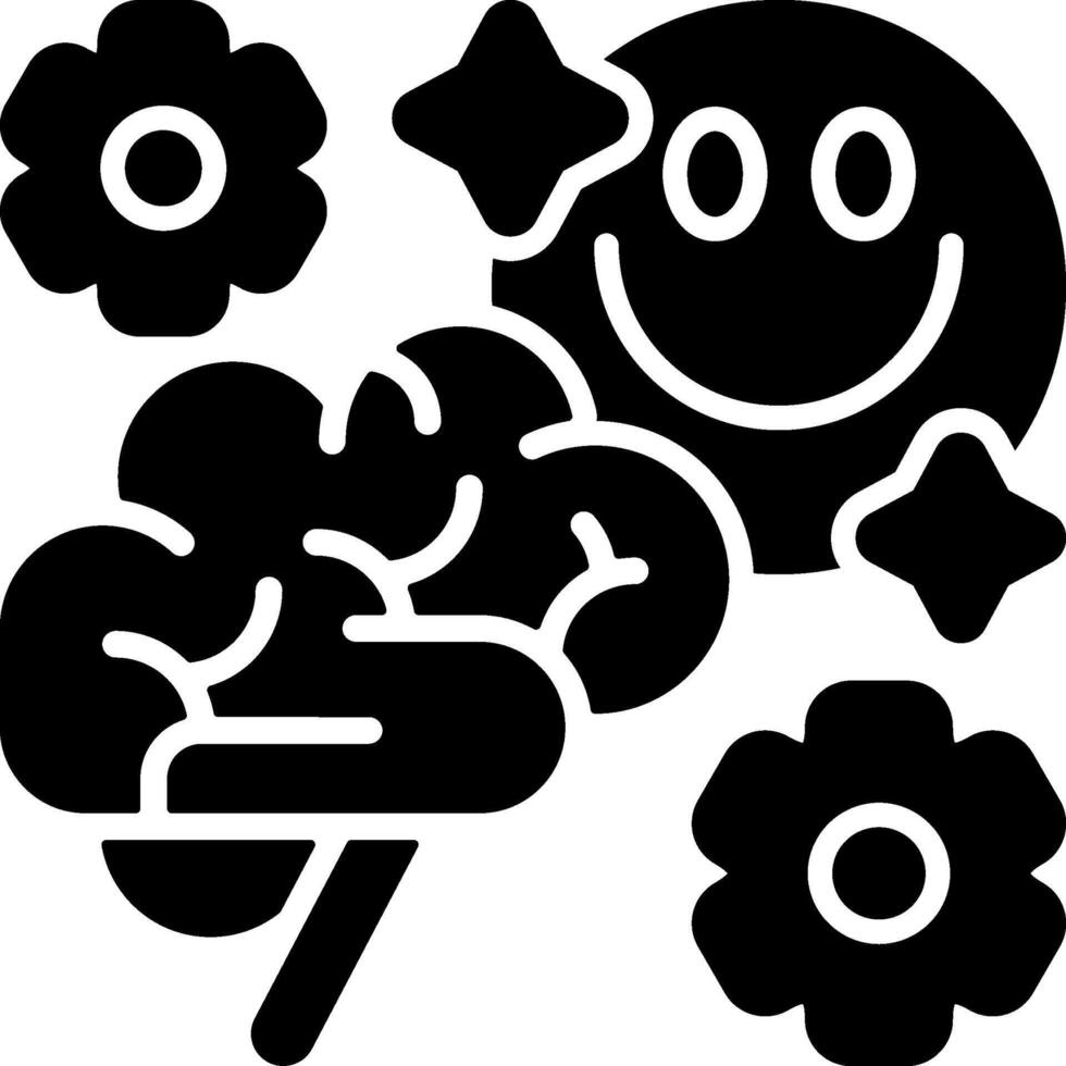 Instant Brain Reaction Solid Black Icon vector