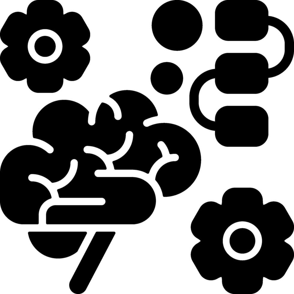 Logical Processing Solid Black Icon vector