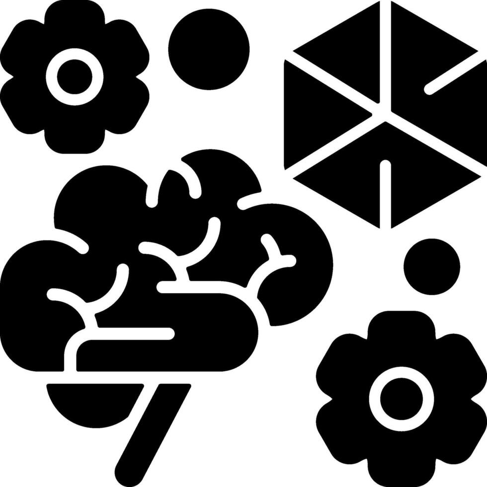 Abstract Thinking Process Solid Black Icon vector