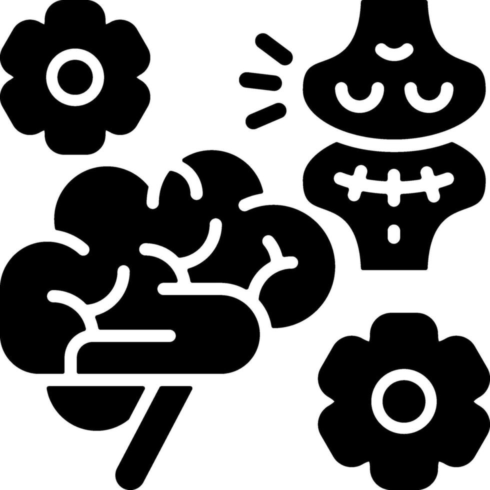 Synaptic Activity Solid Black Icon vector