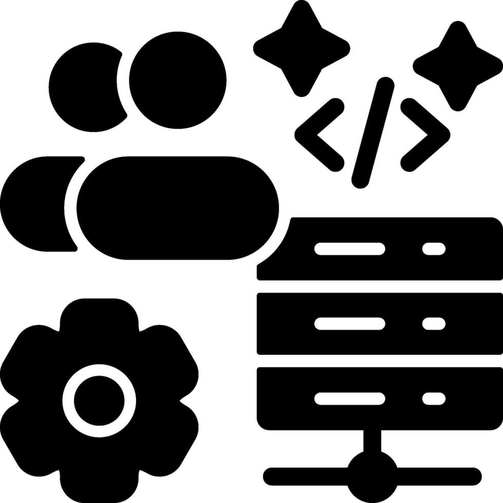 Developer friendly hosting Solid Black Icon vector