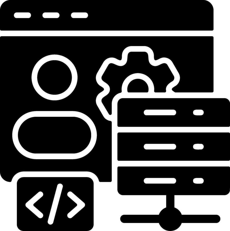 Developer hosting Black Illustration Icon vector