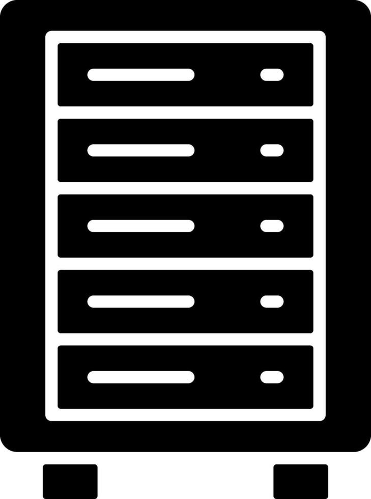 Server Rack Solid Black Icon vector