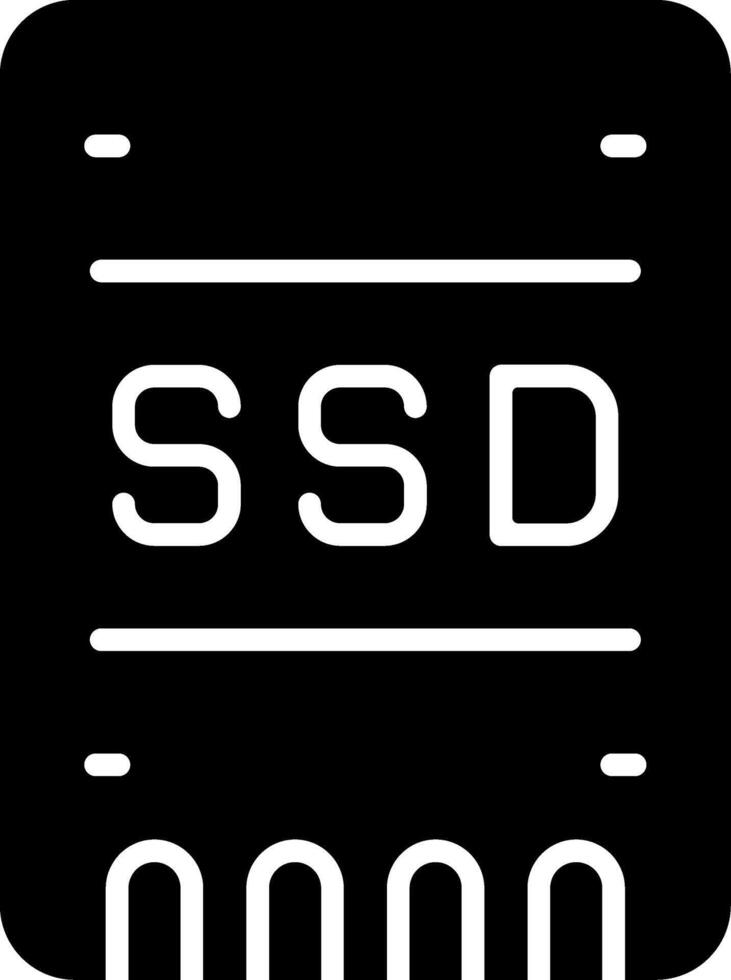 SSD Storage Solid Black Icon vector