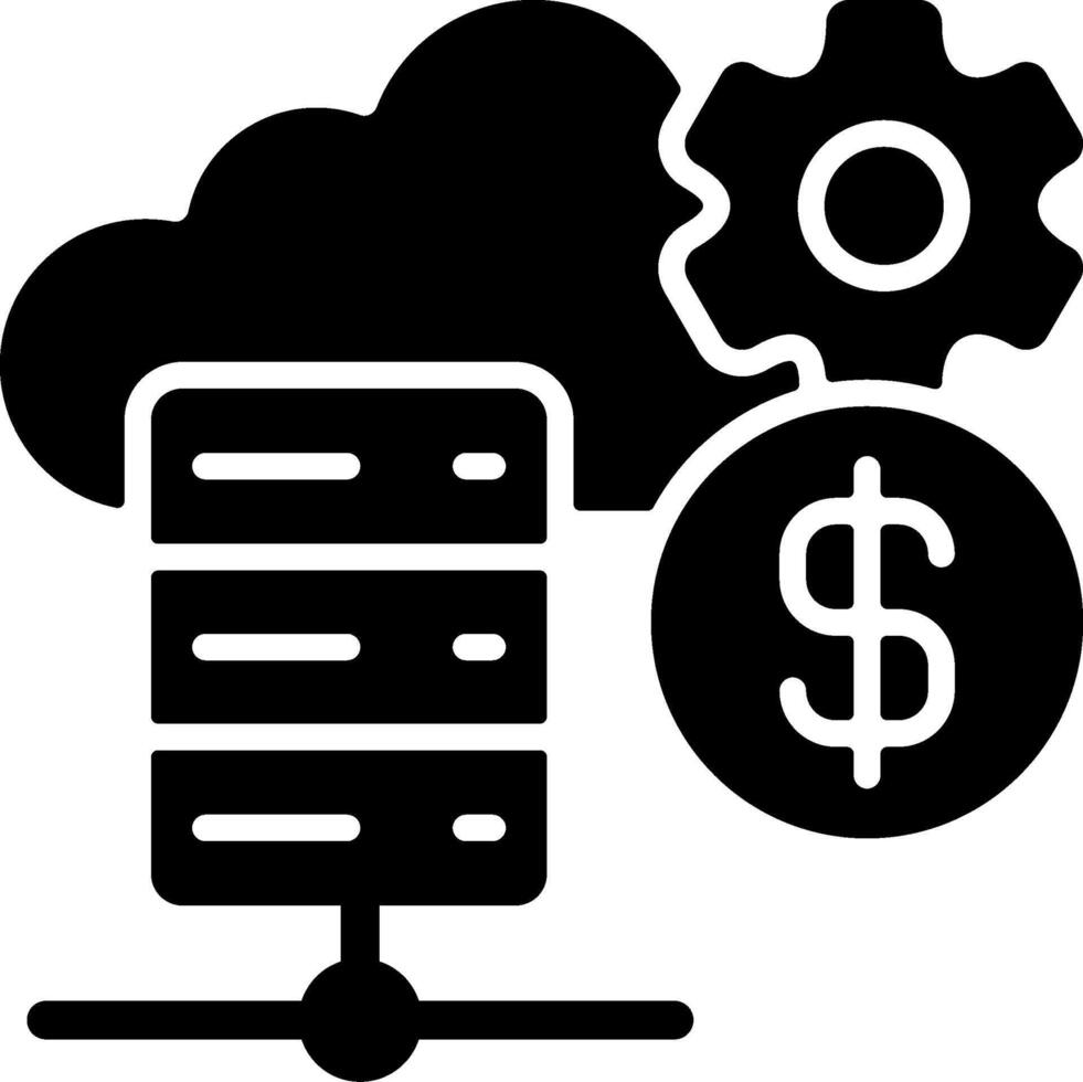 Reseller Hosting Solid Black Icon vector