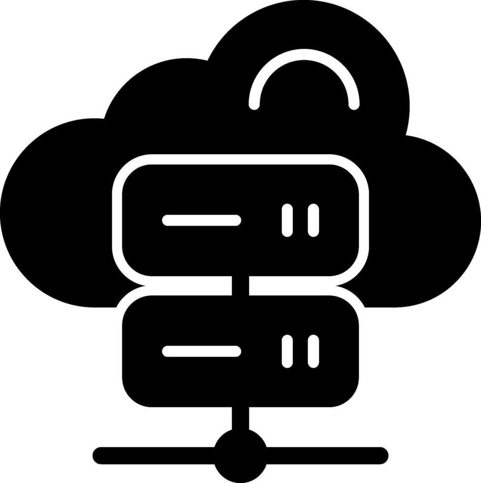 Python Hosting Solid Black Icon vector