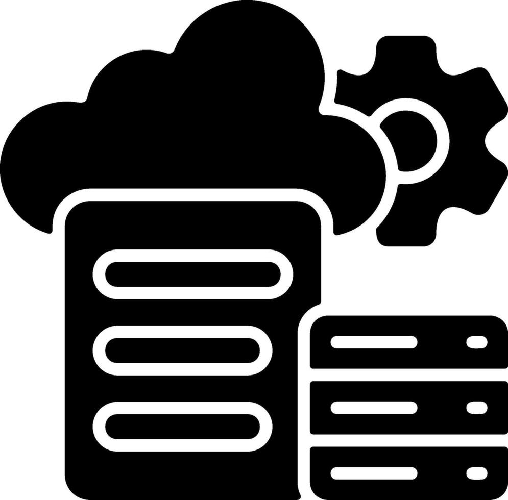 WordPress Hosting Solid Black Icon vector