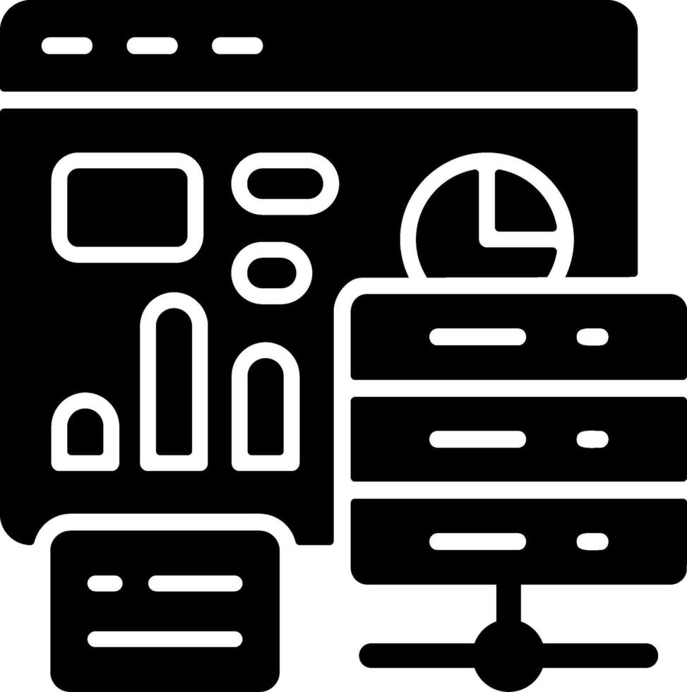 Hosting dashboard Solid Black Icon vector