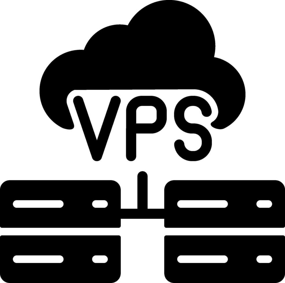 VPS Hosting Solid Illustration Icon vector