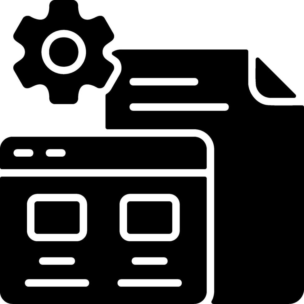 Website Builder Solid Black Icon vector