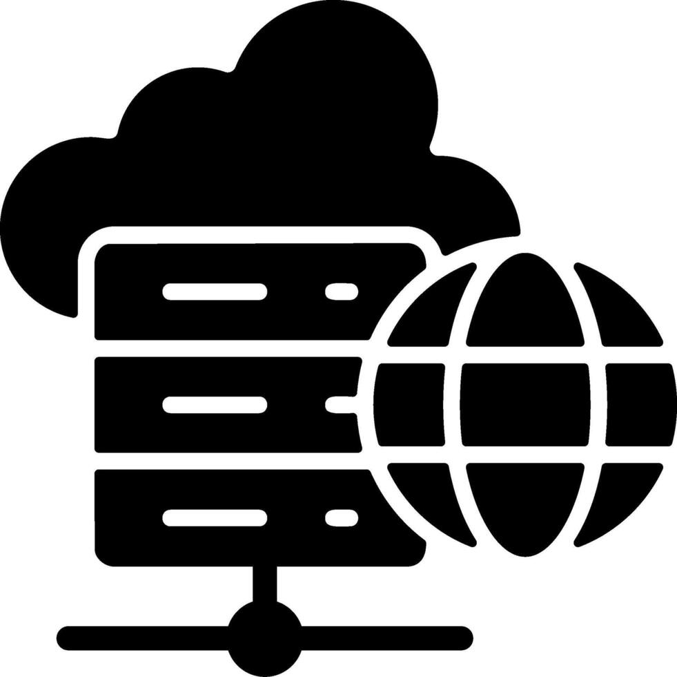 Shared Hosting Solid Black Icon vector