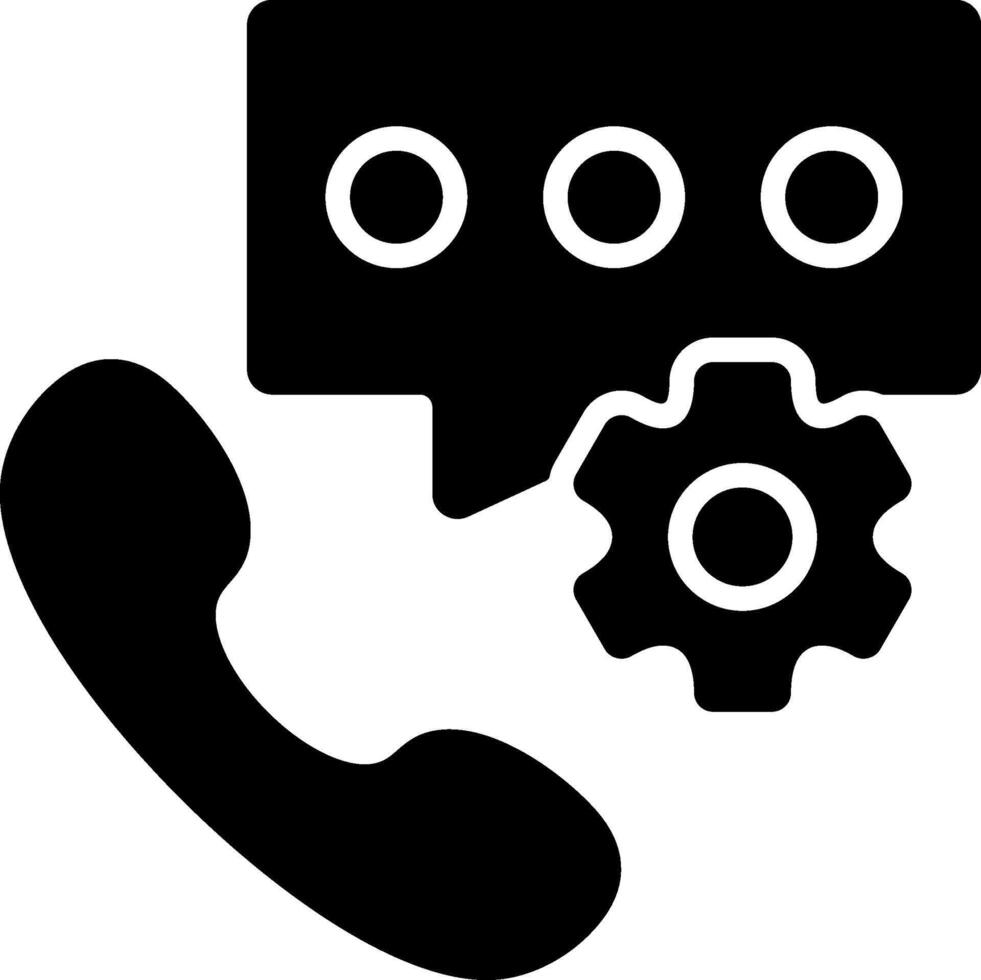 Chat Support Solid Black Icon vector