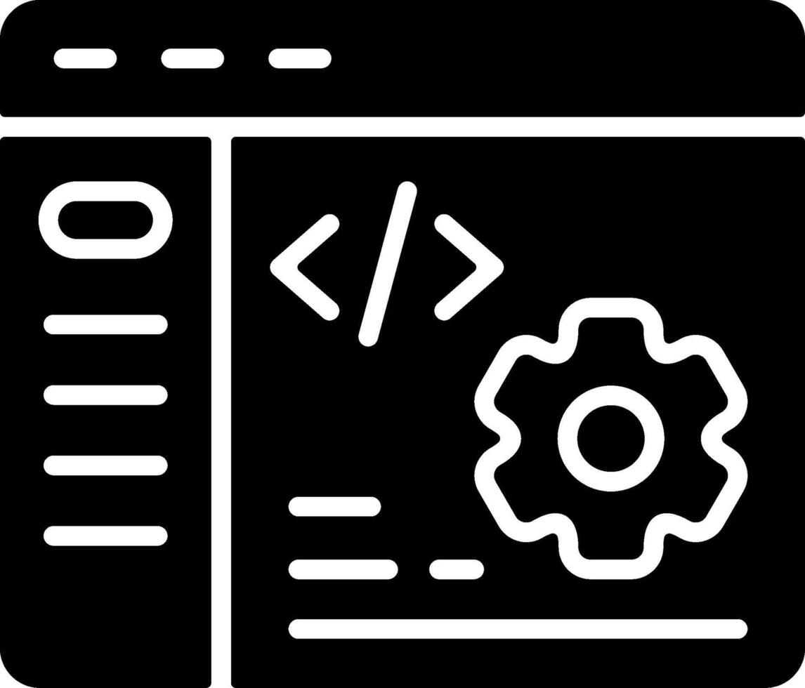 Developer tools section Solid Black Icon vector