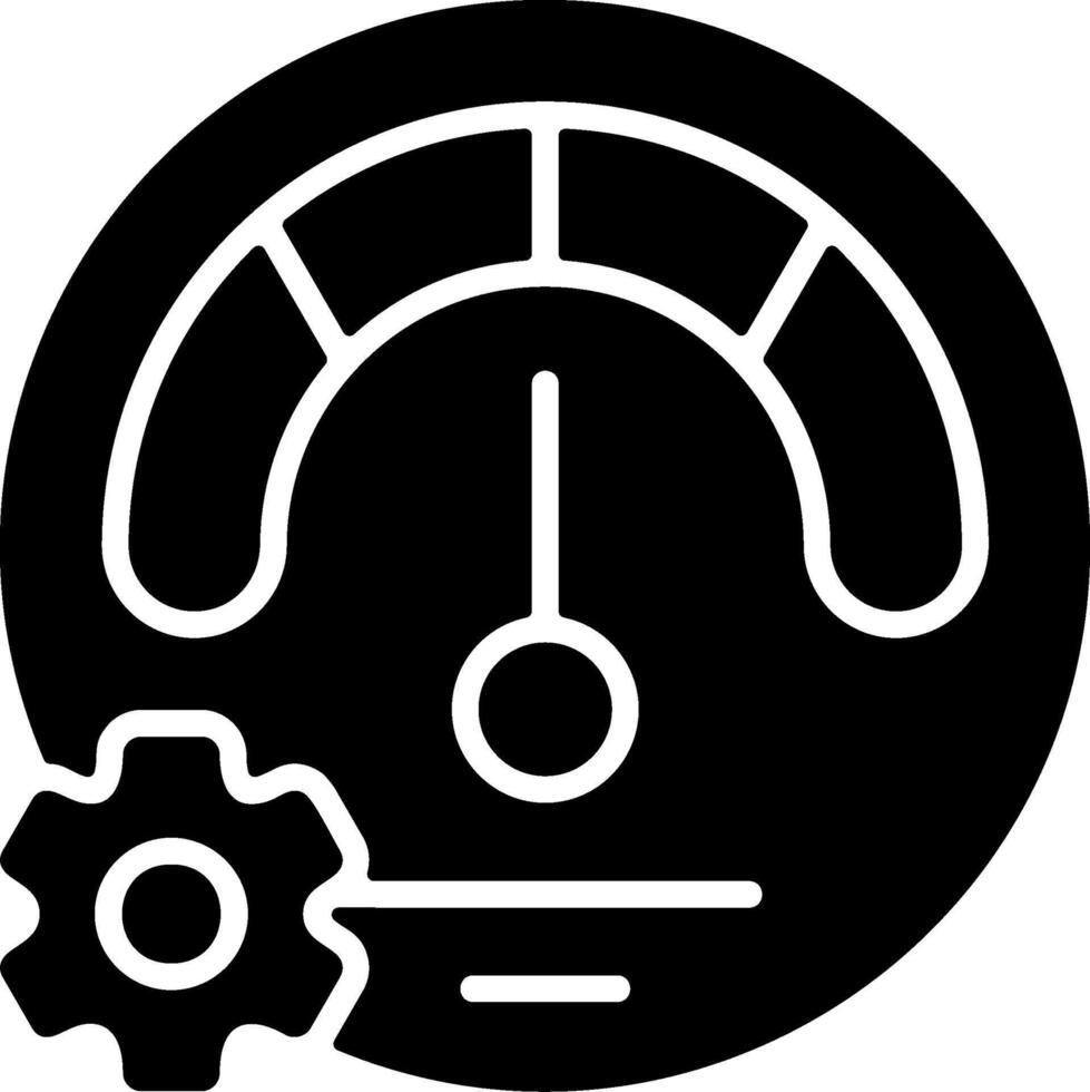 Speed Optimization Solid Black Icon vector