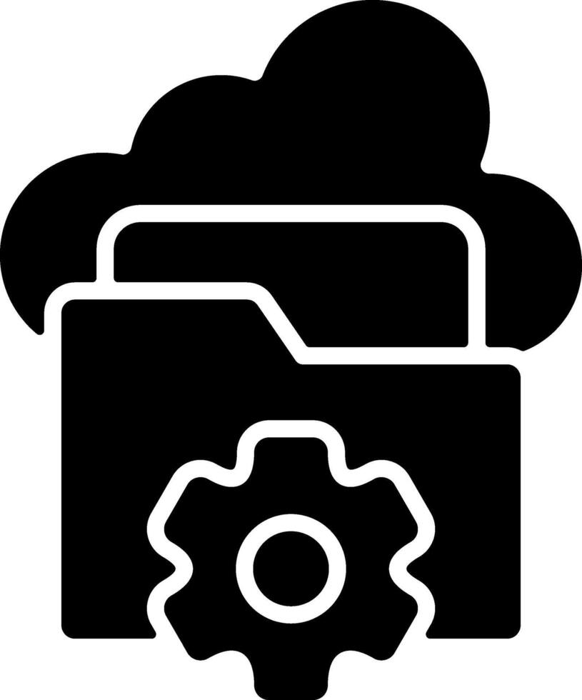 File Manager Solid Black Icon vector