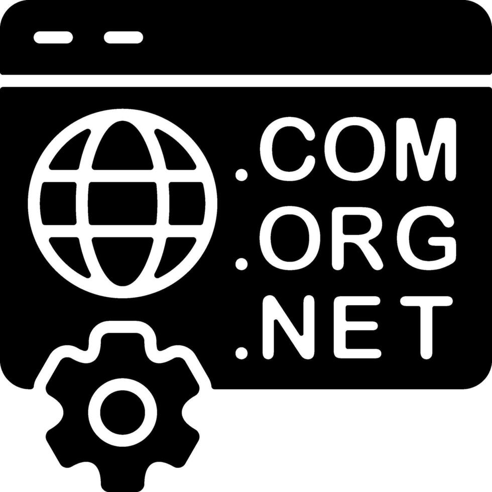 Top Level Domain Solid Black Icon vector