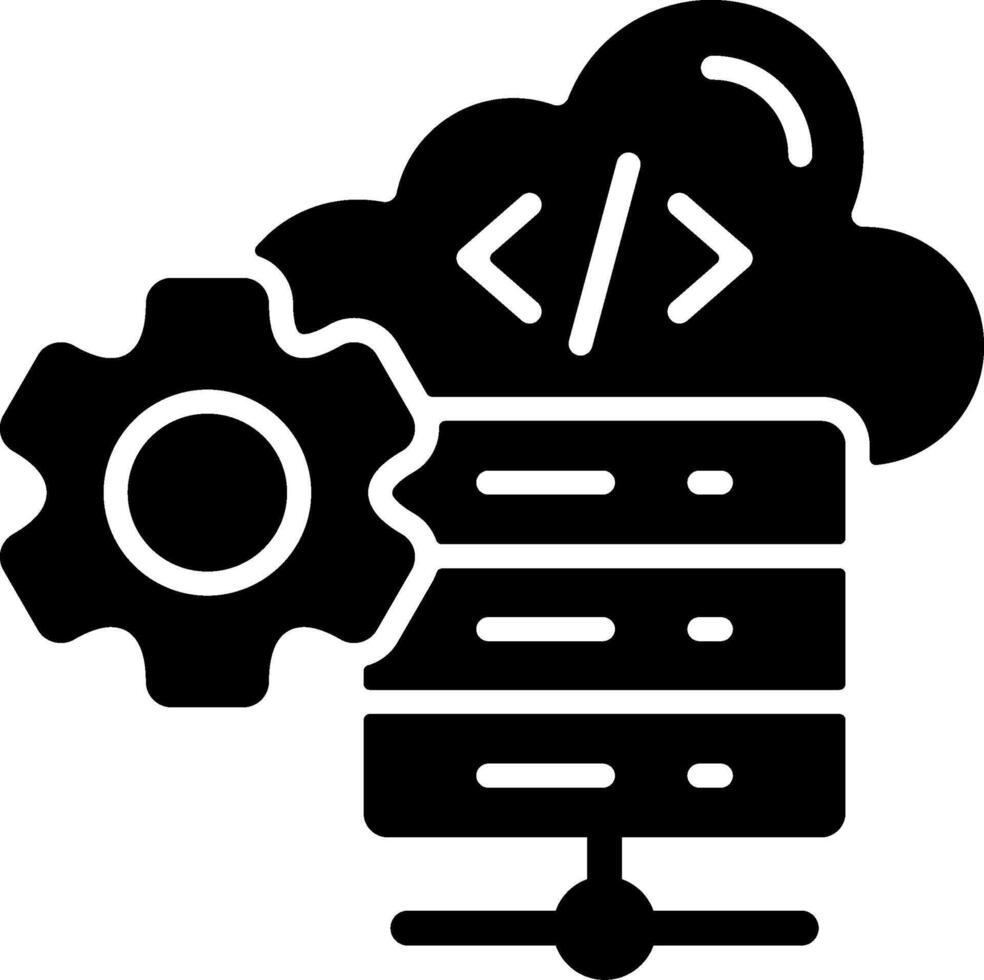 Developer hosting Solid Black Illustration Icon vector