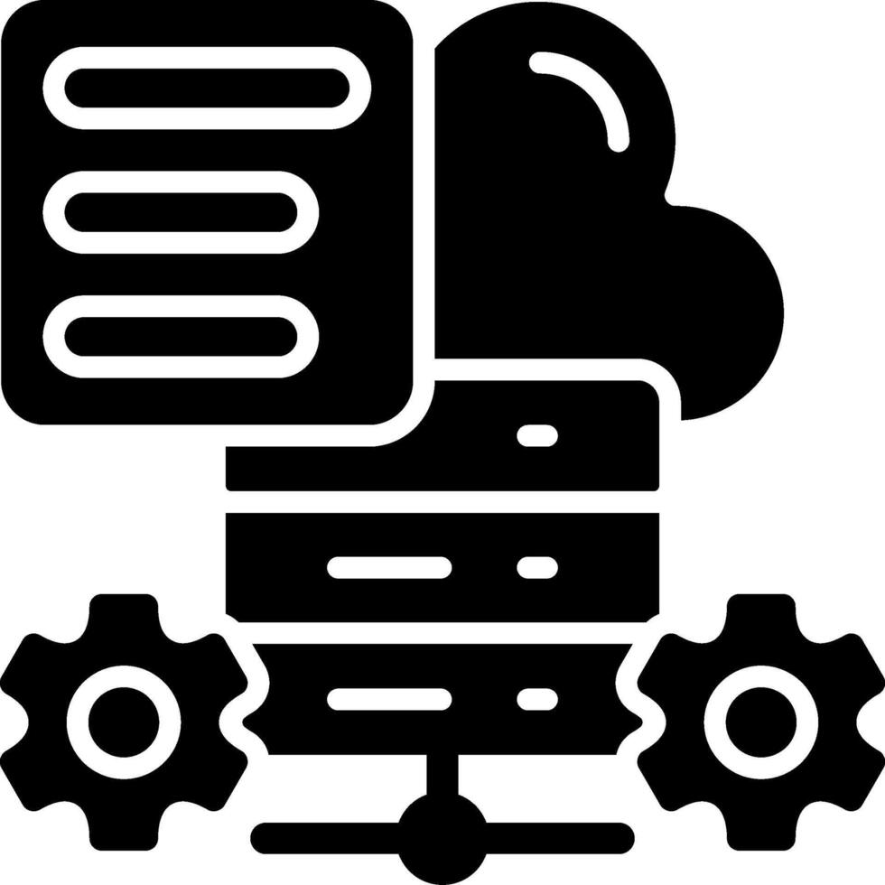 WordPress hosting features Solid Black Icon vector