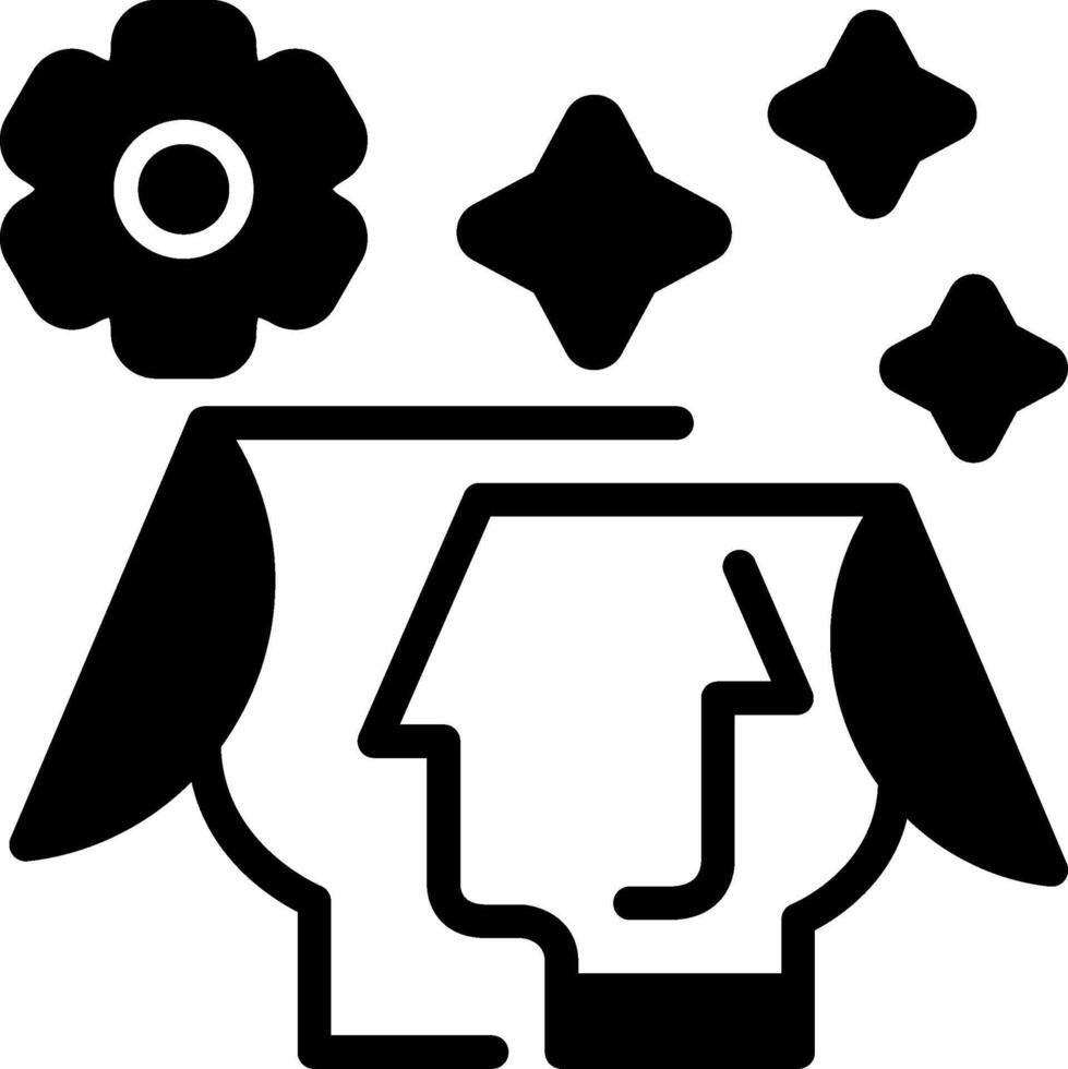 Self Reflection Solid Illustration Icon vector