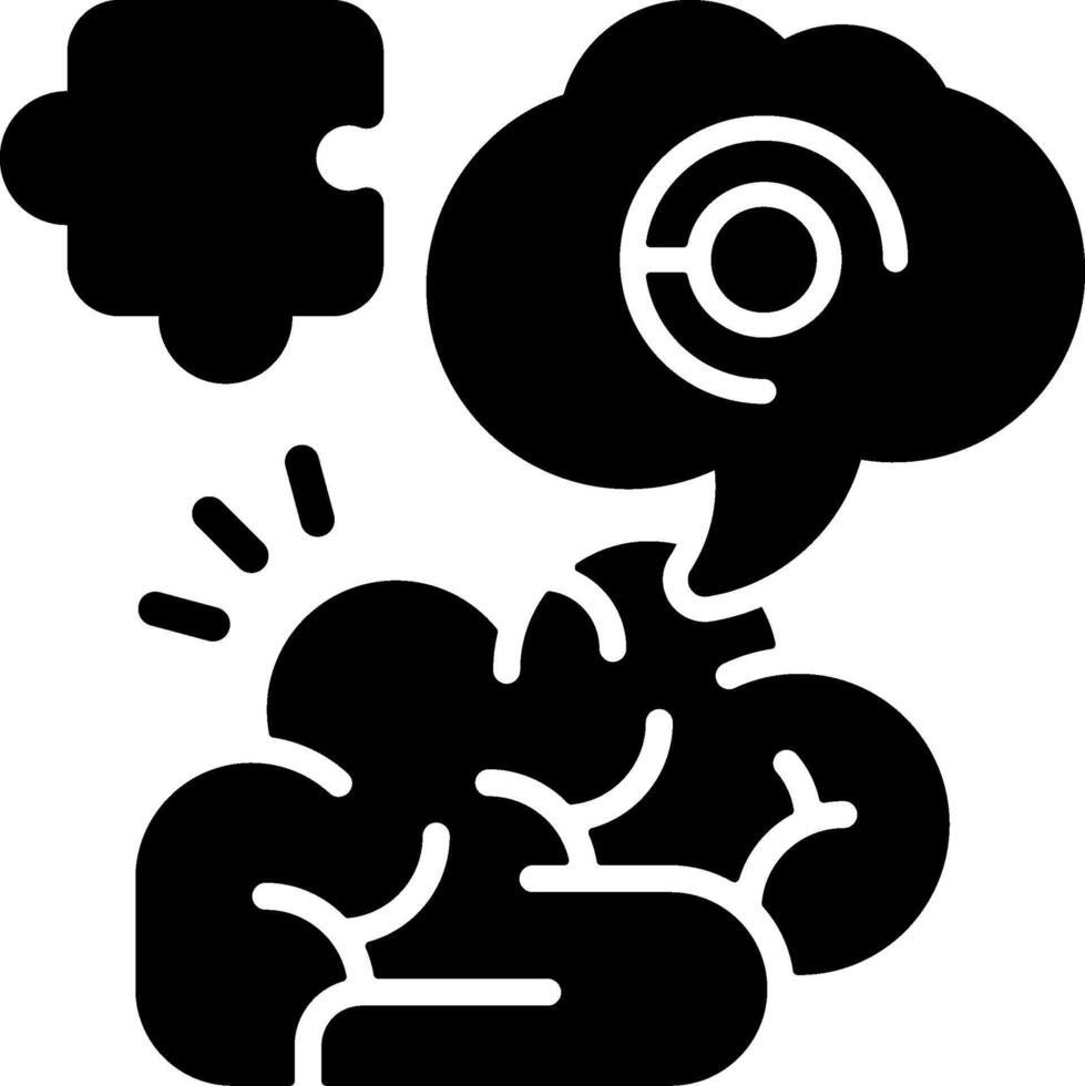 Deep Thinking Solid Illustration Icon vector