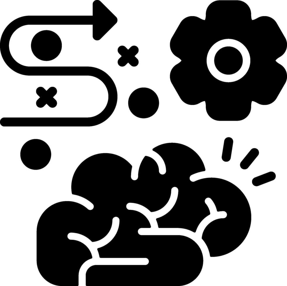 Strategic Thinking Solid Illustration Icon vector