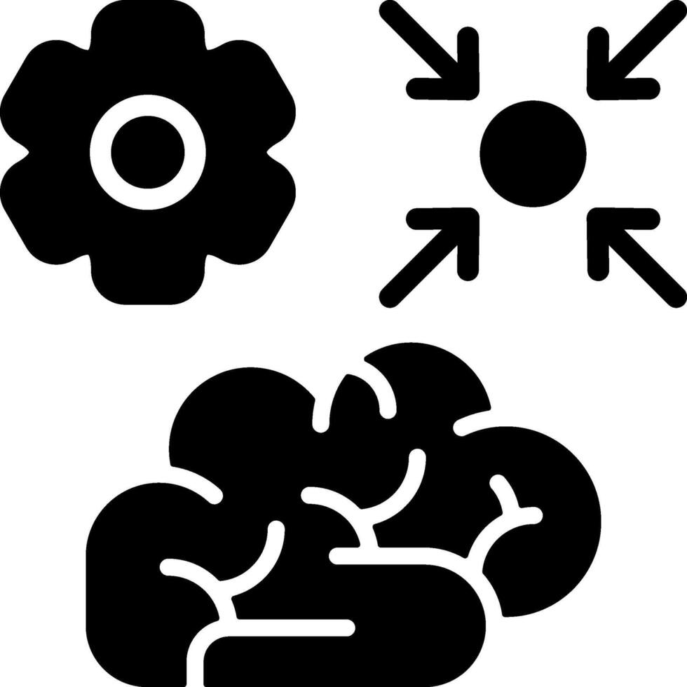 Mind Focus Solid Illustration Icon vector