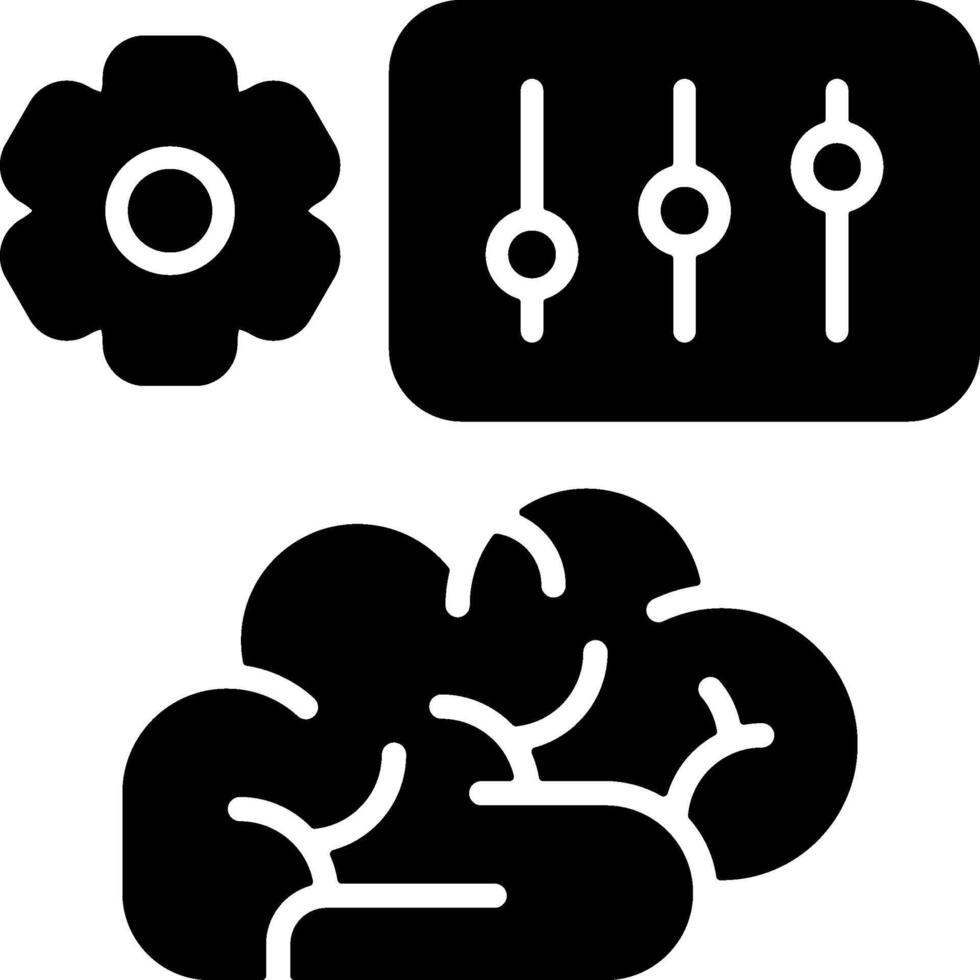 Mind Control Solid Illustration Icon vector