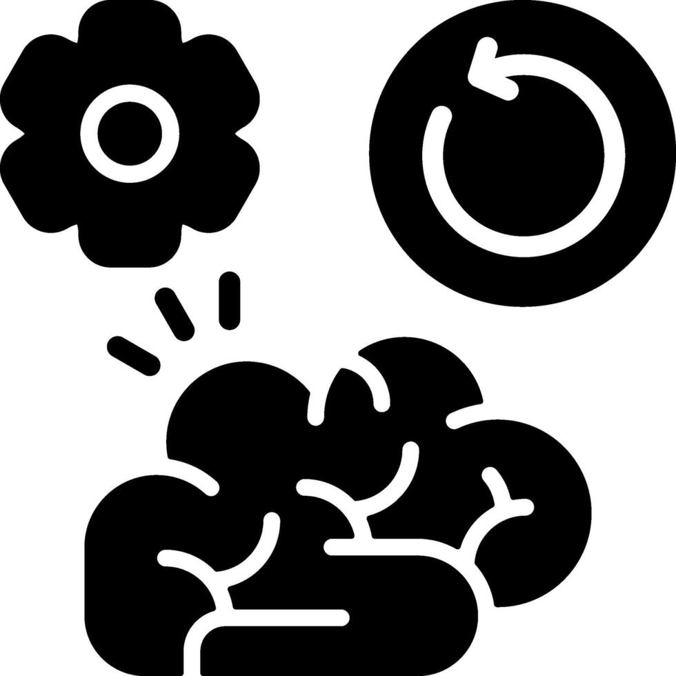Mind Reset Solid Illustration Icon vector