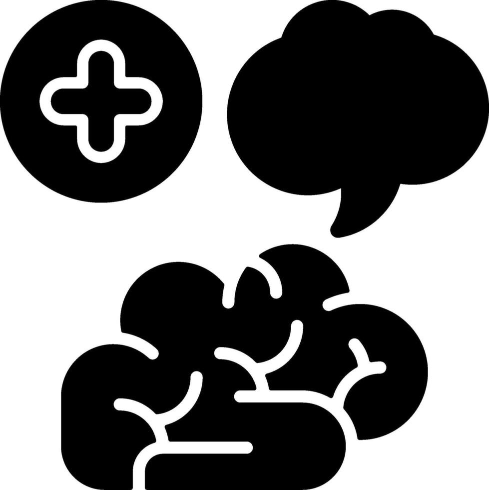 Positive Thinking Solid Illustration Icon vector