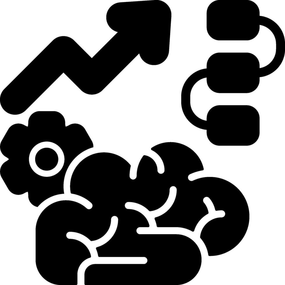 Thought Flow Solid Illustration Icon vector