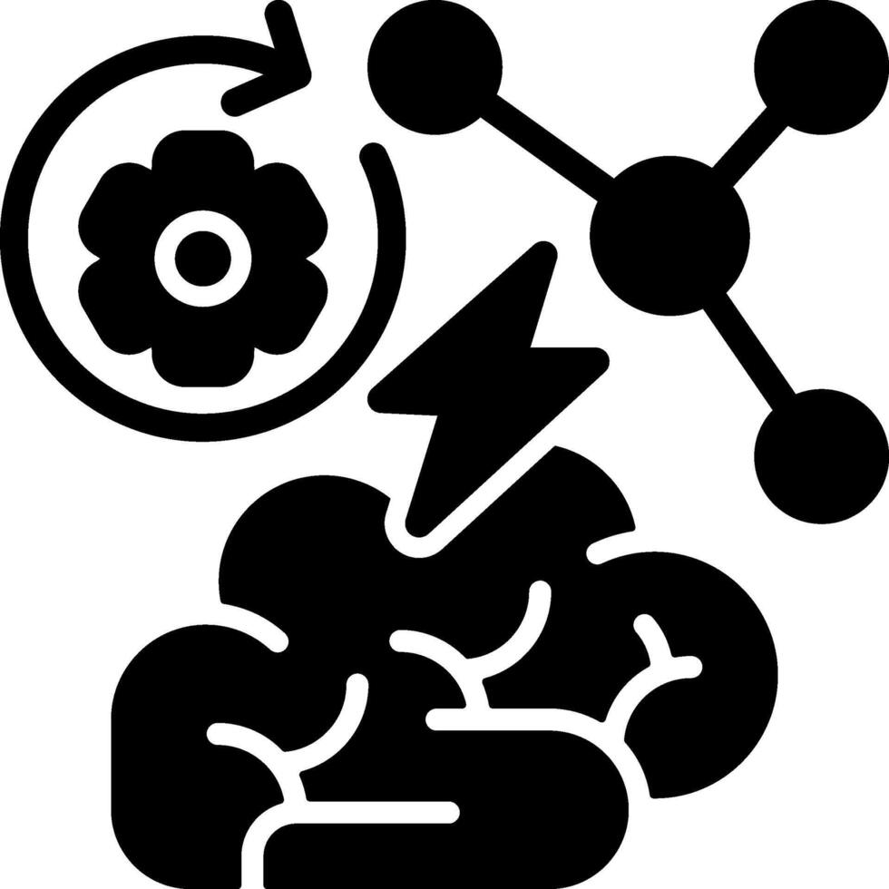 Rewire Brain Solid Illustration Icon vector