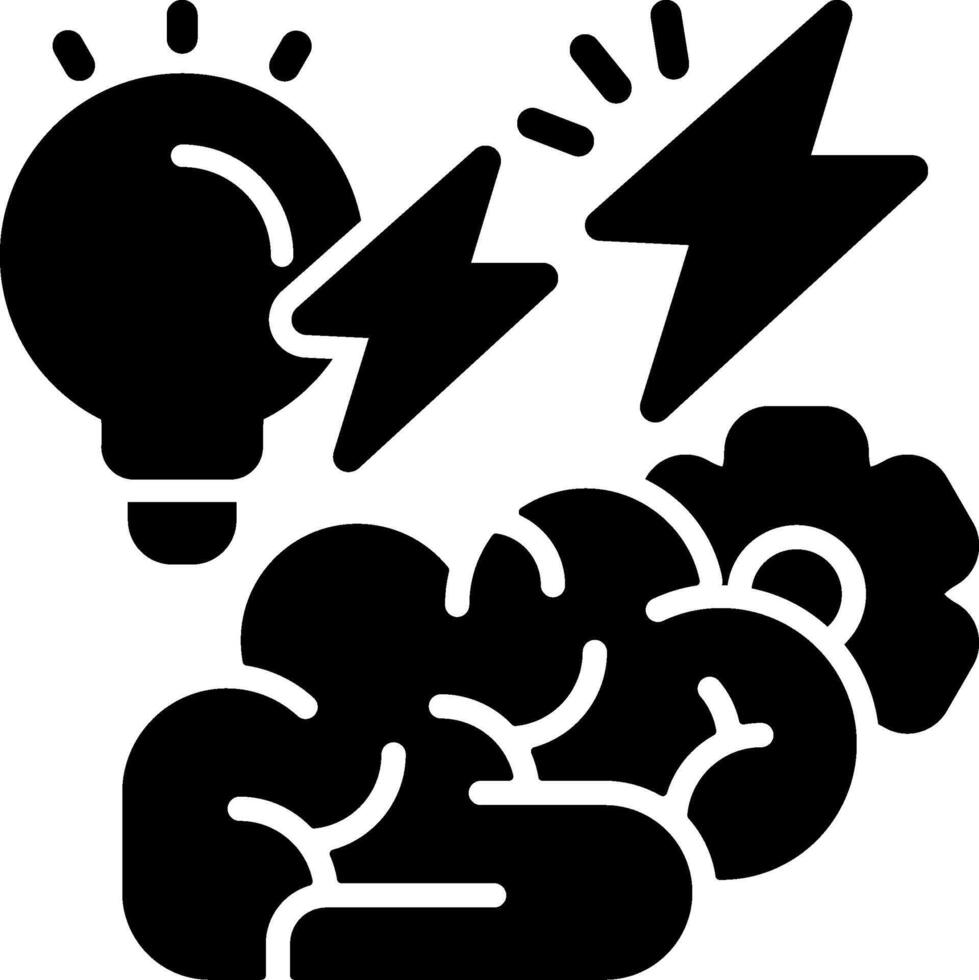 Brainstorm Solid Illustration Icon vector