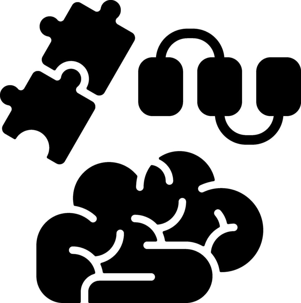 Logical Mind Solid Illustration Icon vector