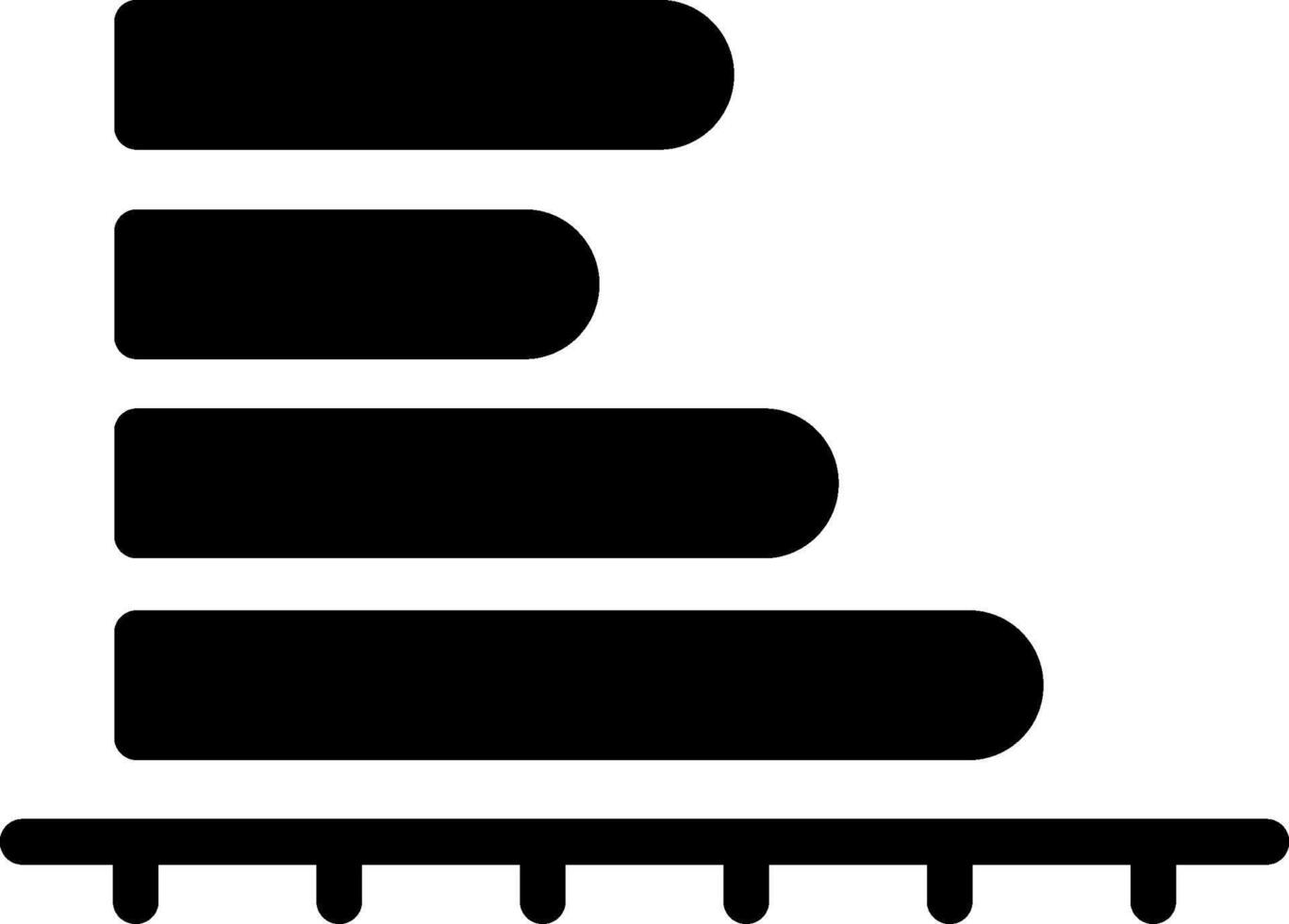 Horizontal Bar Chart Solid Black Icon vector