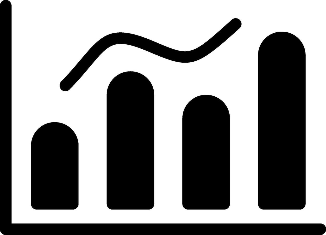 Inflation Graph Solid Black Icon vector