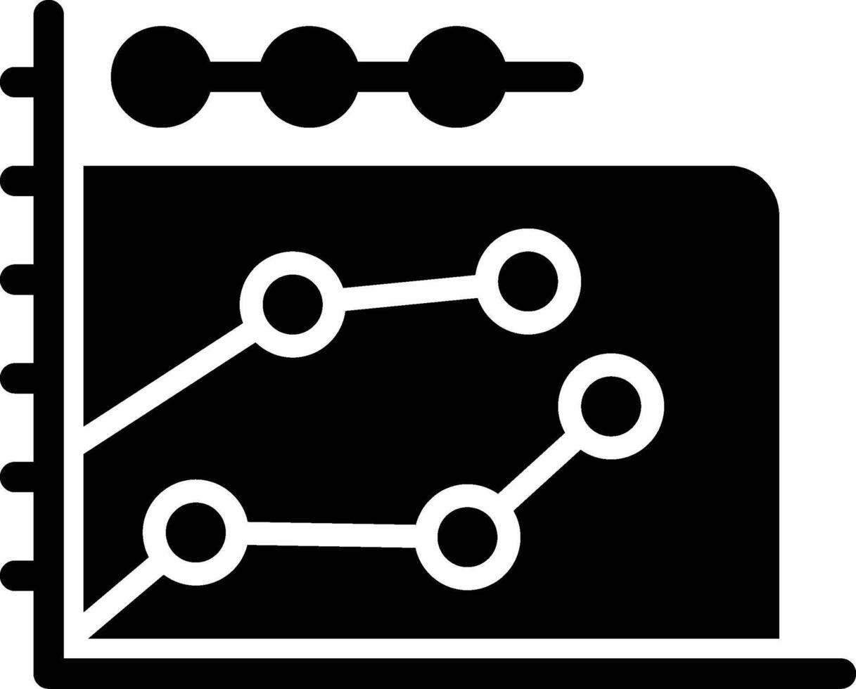 Multiple Trend Chart Solid Black Icon vector