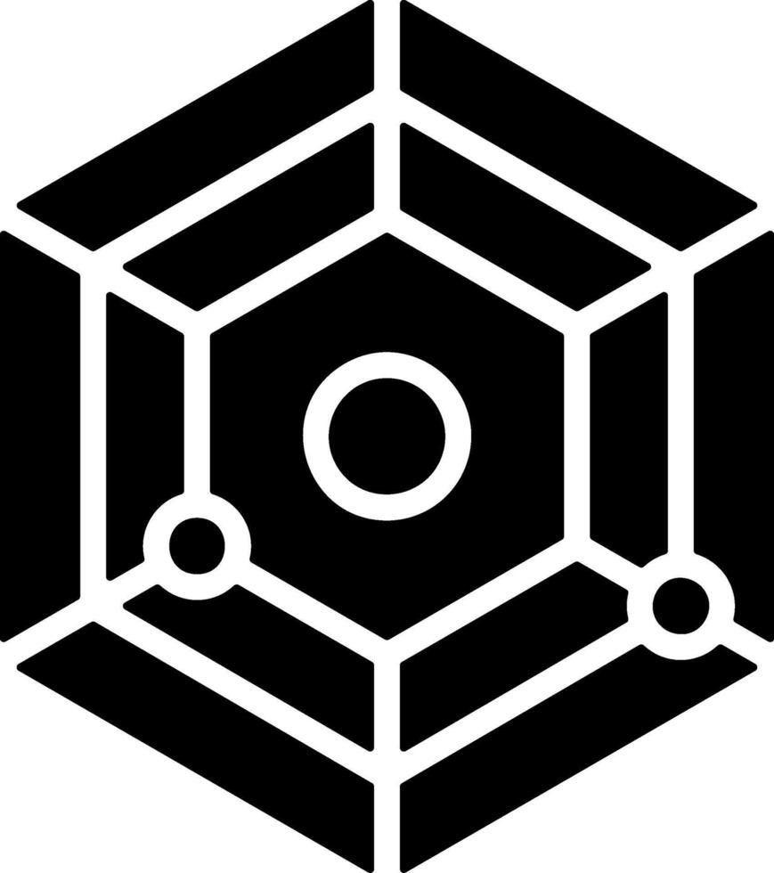 Radar Chart Solid Black Icon vector