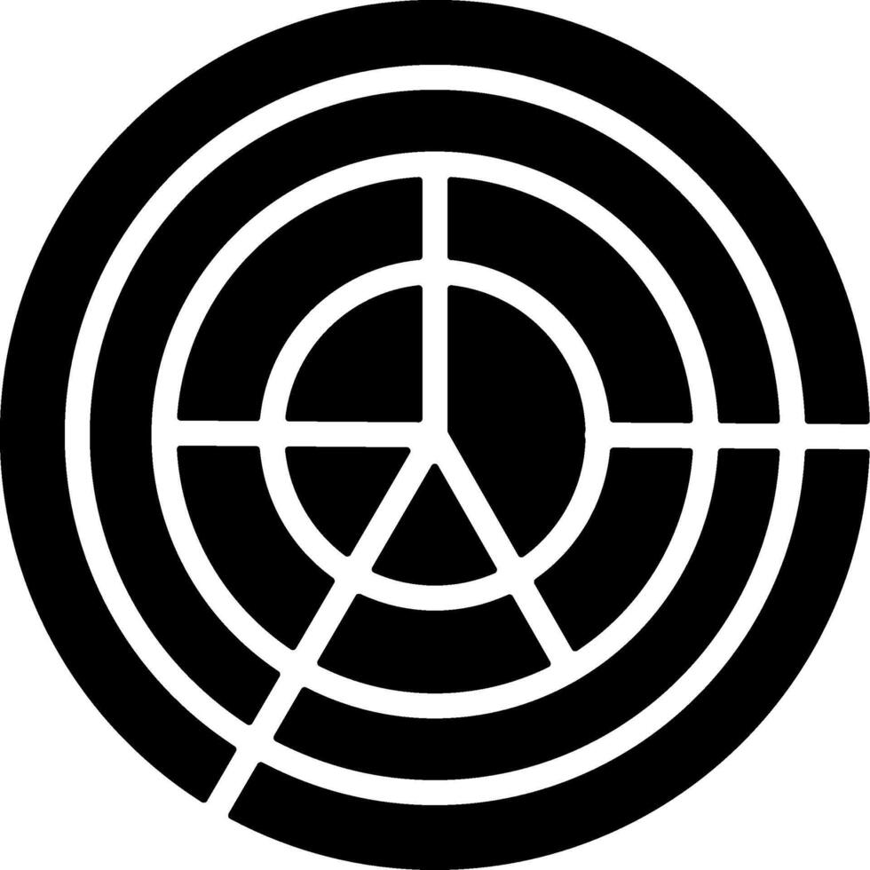 Radar Pie Chart Solid Black Icon vector