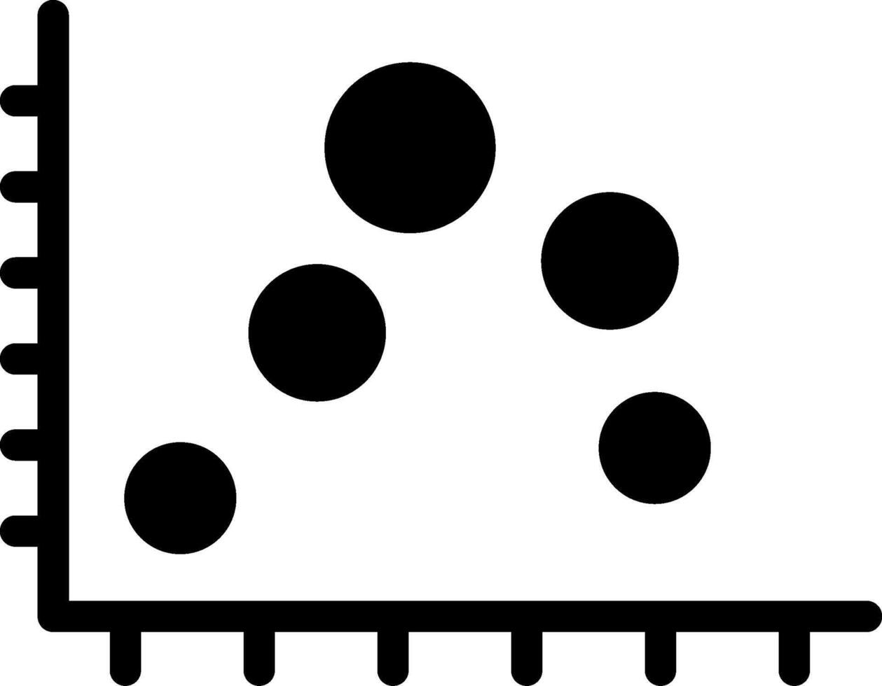 Scatter Graph Solid Black Icon vector