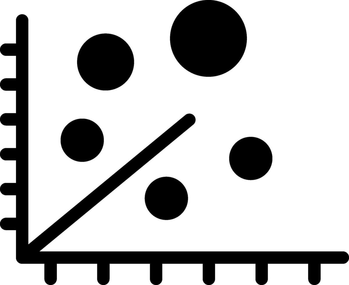 Scatter Plot Solid Black Icon vector