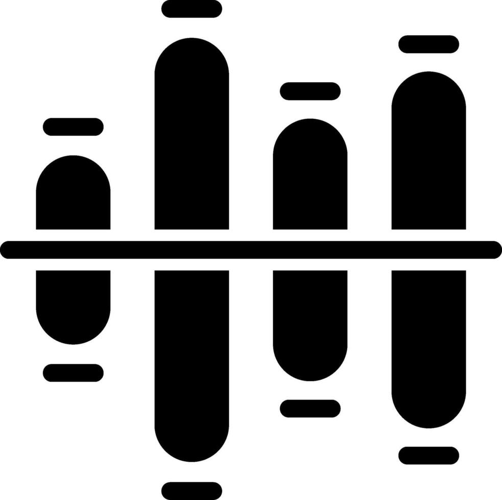 Stacked Graph Solid Black Icon vector