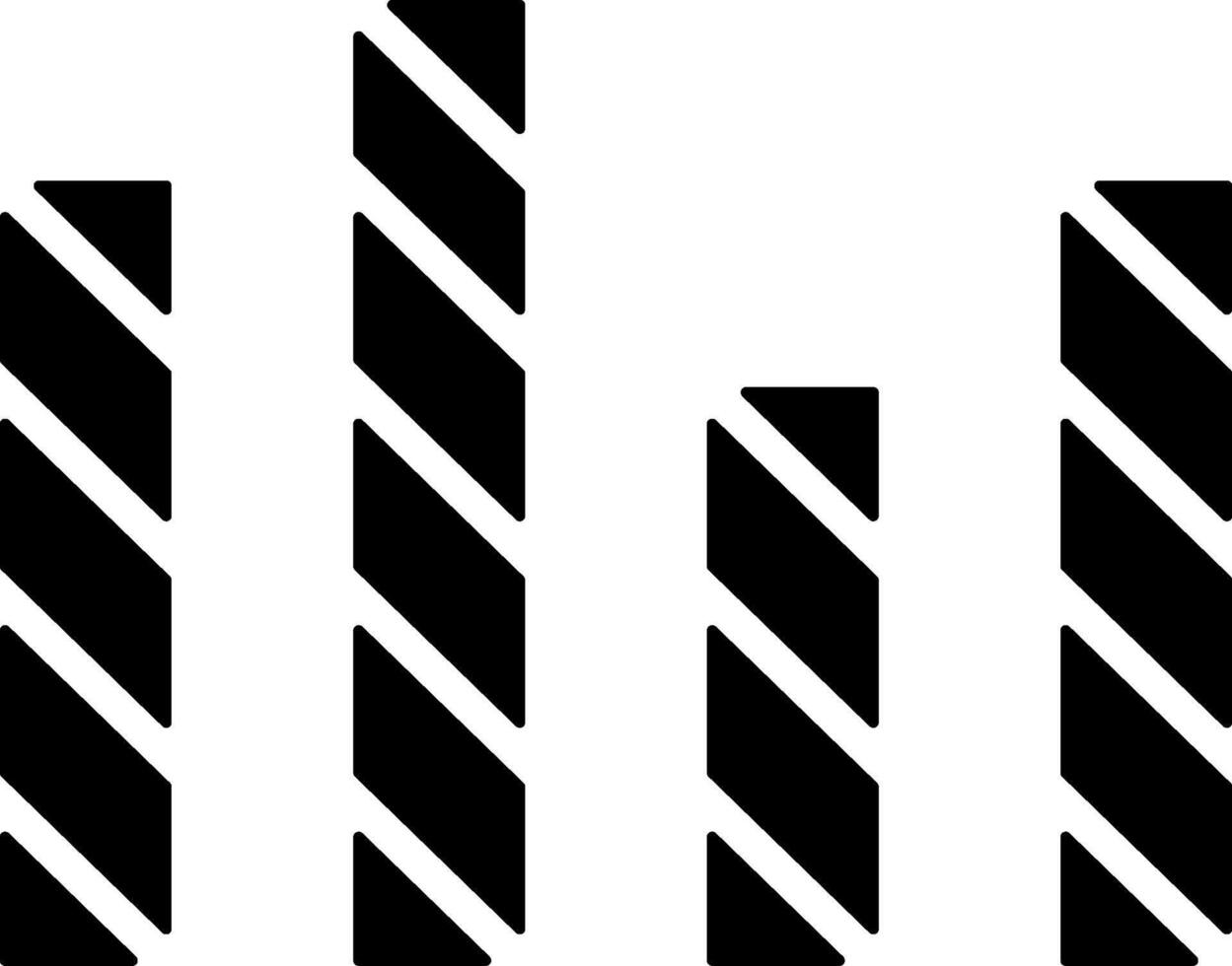 Striped Bars Solid Black Icon vector