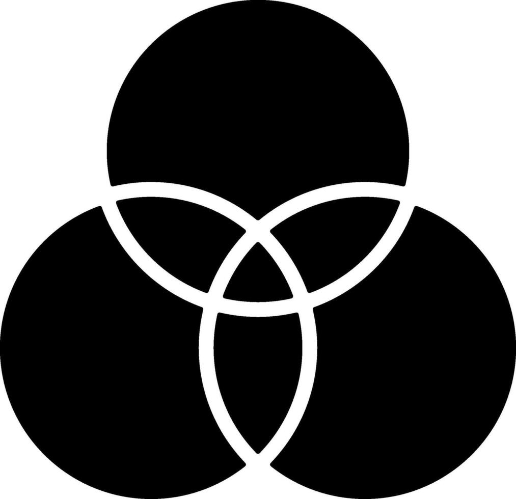 Venn Diagram Solid Black Icon vector